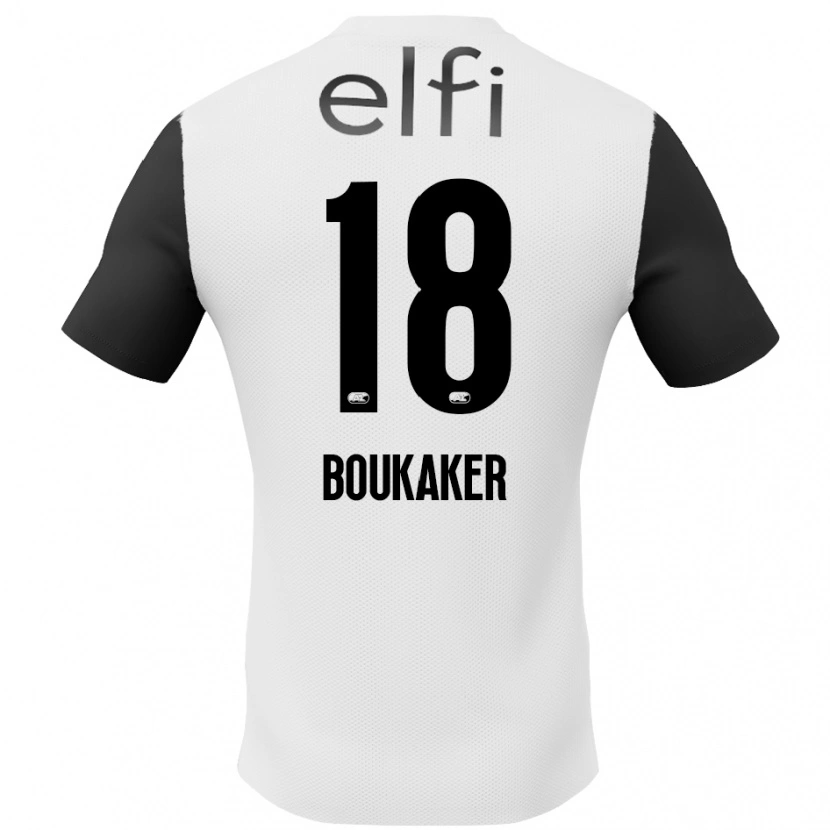 Danxen Barn Romaissa Boukaker #18 Vit Svart Bortatröja Matchtröjor 2024/25 Tröjor T-Tröja