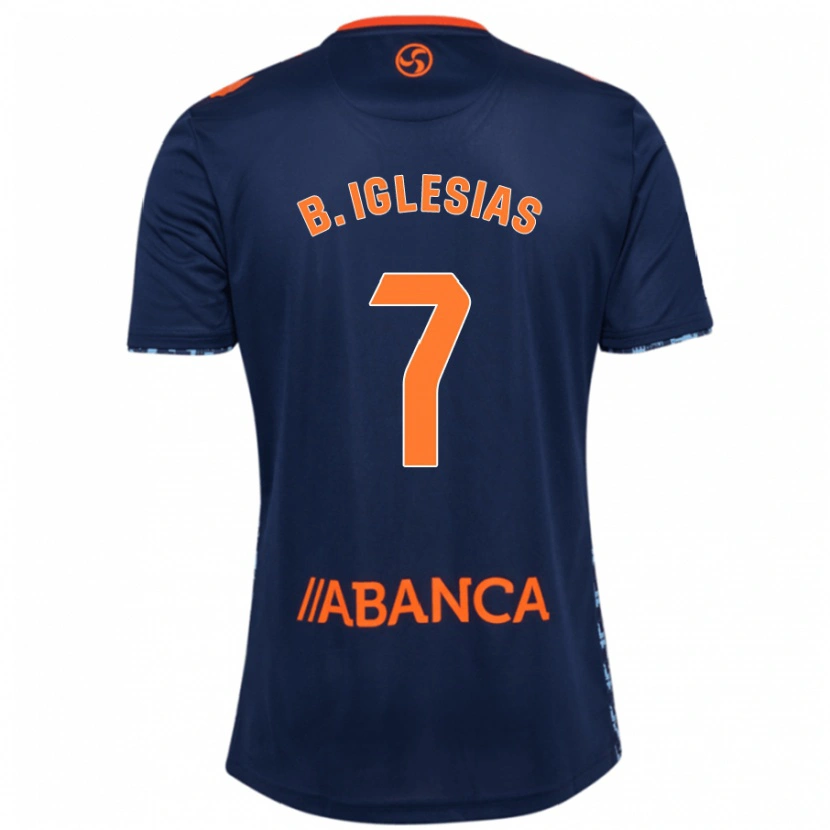 Danxen Barn Borja Iglesias #7 Marinblå Bortatröja Matchtröjor 2024/25 Tröjor T-Tröja