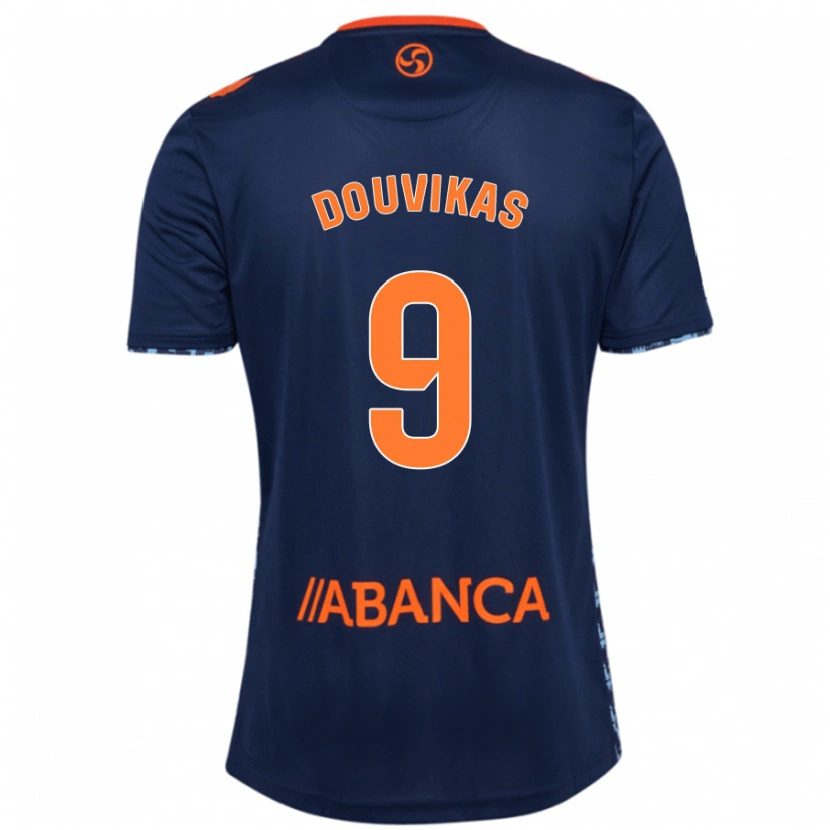 Danxen Barn Anastasios Douvikas #9 Marinblå Bortatröja Matchtröjor 2024/25 Tröjor T-Tröja