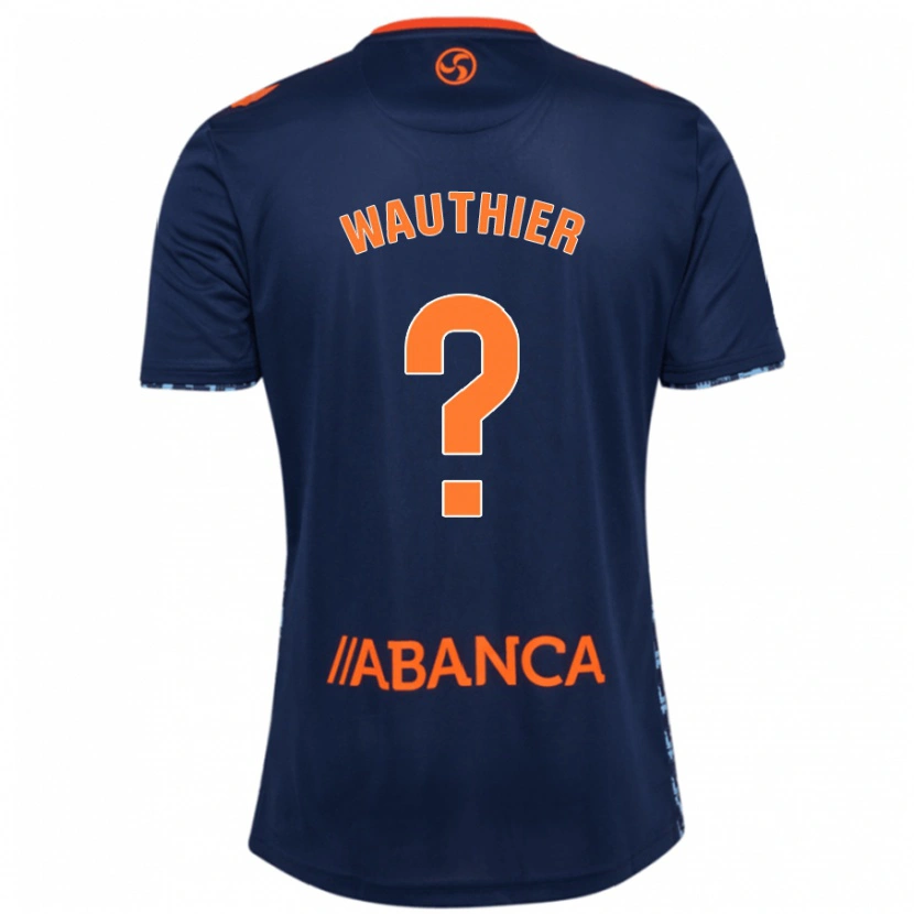 Danxen Barn Hugo Wauthier #0 Marinblå Bortatröja Matchtröjor 2024/25 Tröjor T-Tröja