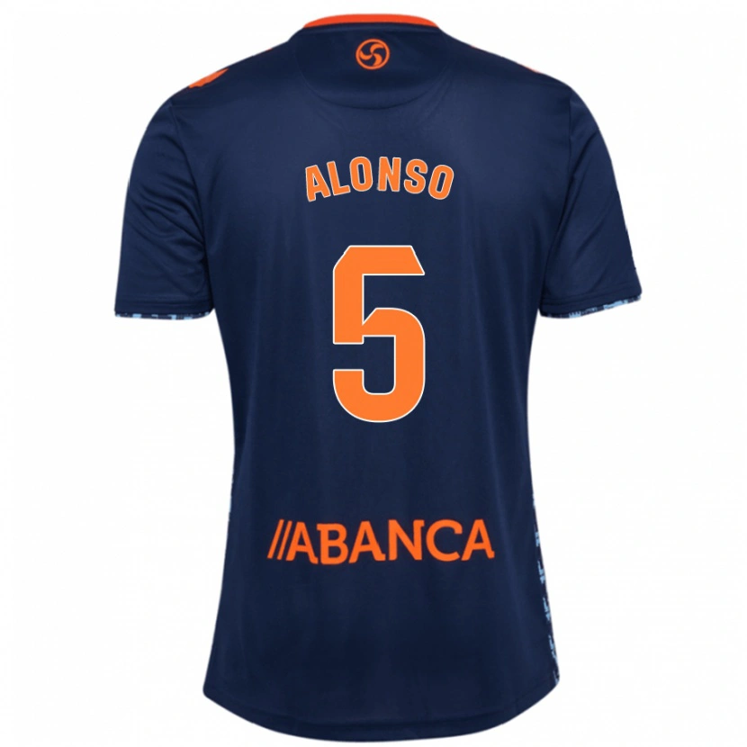 Danxen Barn Gael Alonso #5 Marinblå Bortatröja Matchtröjor 2024/25 Tröjor T-Tröja