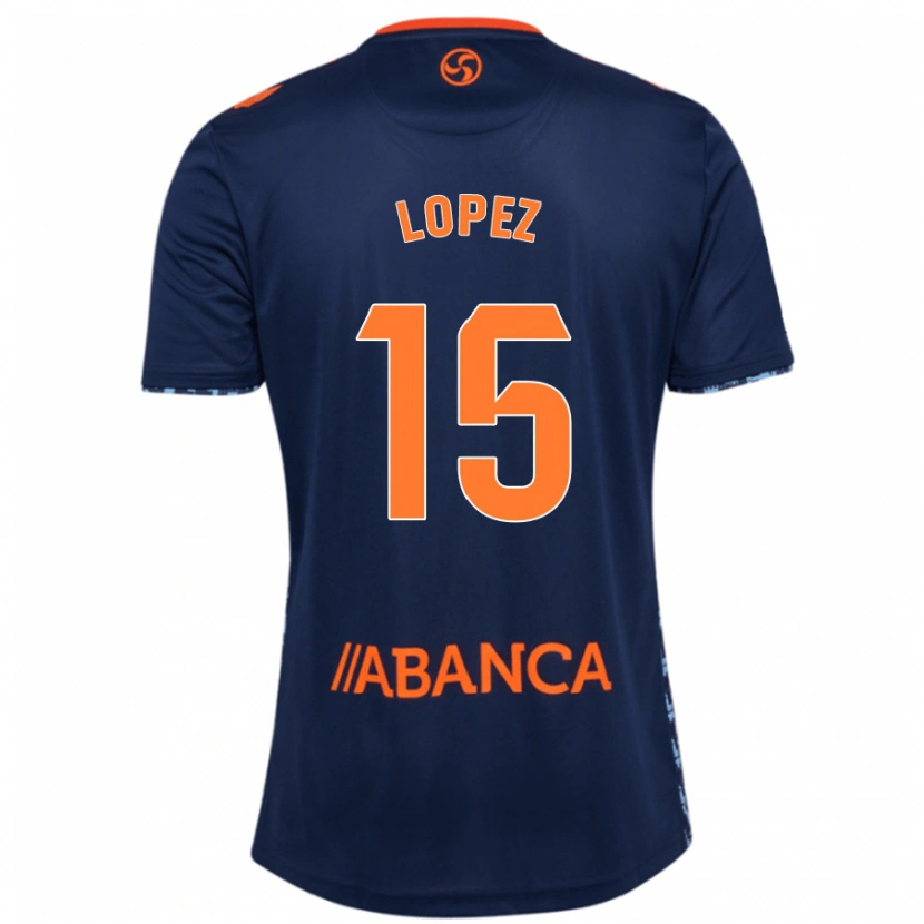 Danxen Barn Fer López #15 Marinblå Bortatröja Matchtröjor 2024/25 Tröjor T-Tröja