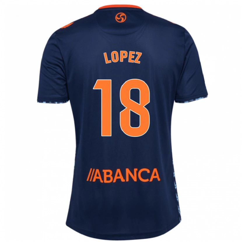 Danxen Barn Joel López #18 Marinblå Bortatröja Matchtröjor 2024/25 Tröjor T-Tröja