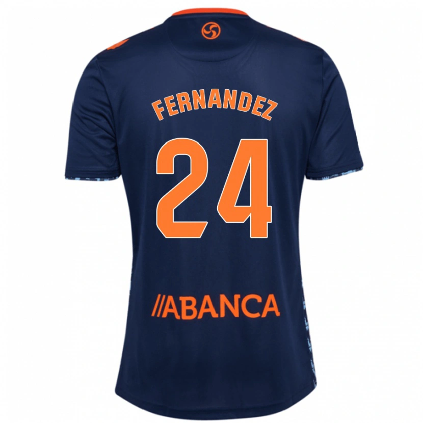Danxen Barn César Fernández #24 Marinblå Bortatröja Matchtröjor 2024/25 Tröjor T-Tröja