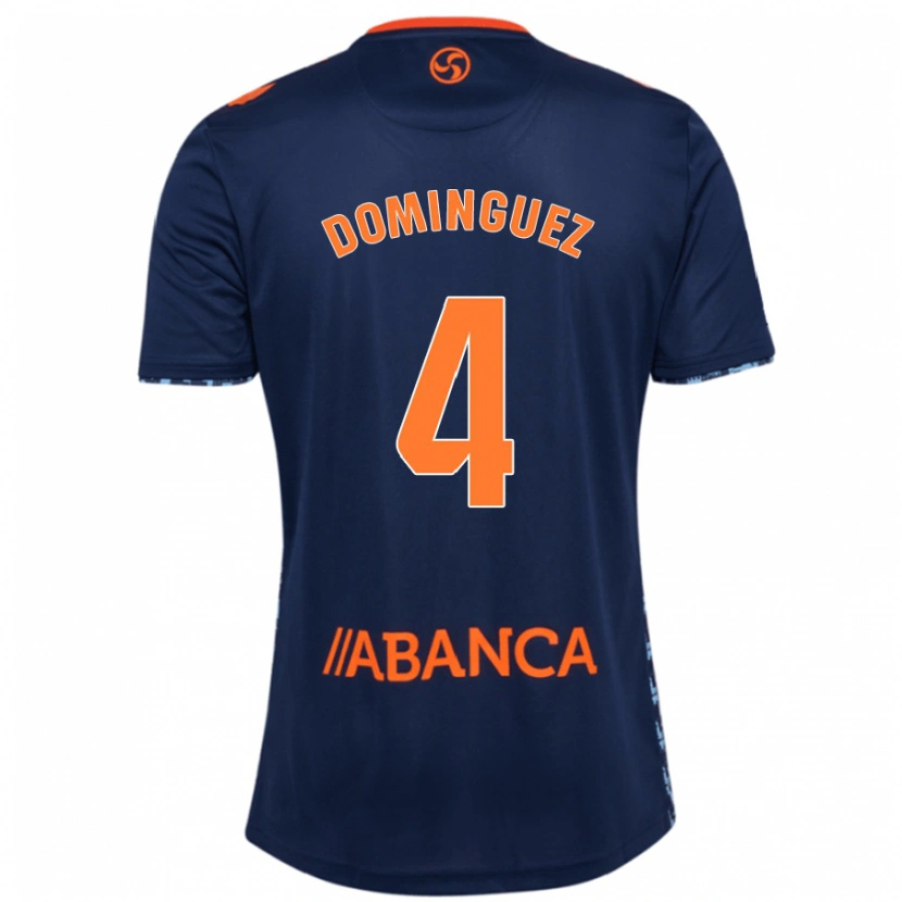 Danxen Barn Javi Domínguez #4 Marinblå Bortatröja Matchtröjor 2024/25 Tröjor T-Tröja