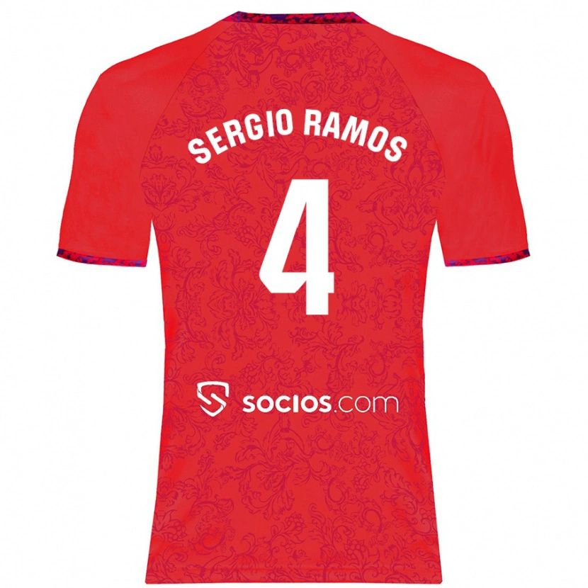 Danxen Barn Sergio Ramos #4 Röd Bortatröja Matchtröjor 2024/25 Tröjor T-Tröja
