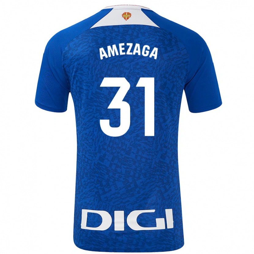 Danxen Barn Jone Amezaga #31 Kungsblå Bortatröja Matchtröjor 2024/25 Tröjor T-Tröja