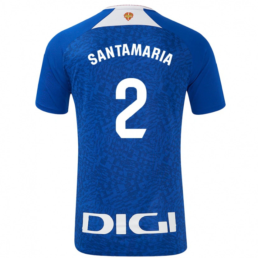 Danxen Barn Unai Santamaría #2 Kungsblå Bortatröja Matchtröjor 2024/25 Tröjor T-Tröja