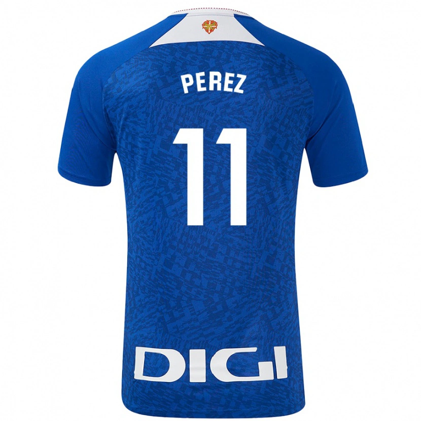 Danxen Barn Adrián Pérez #11 Kungsblå Bortatröja Matchtröjor 2024/25 Tröjor T-Tröja