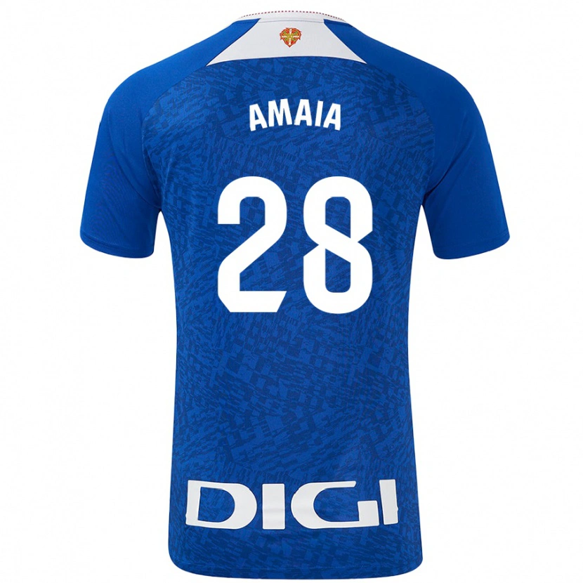 Danxen Barn Amaia Martinez De La Peña #28 Kungsblå Bortatröja Matchtröjor 2024/25 Tröjor T-Tröja