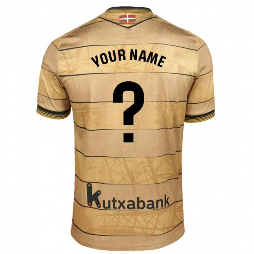 Danxen Barn Ditt Namn #0 Brun Bortatröja Matchtröjor 2024/25 Tröjor T-Tröja