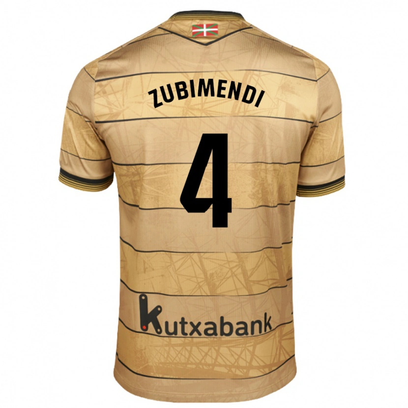 Danxen Barn Martín Zubimendi #4 Brun Bortatröja Matchtröjor 2024/25 Tröjor T-Tröja