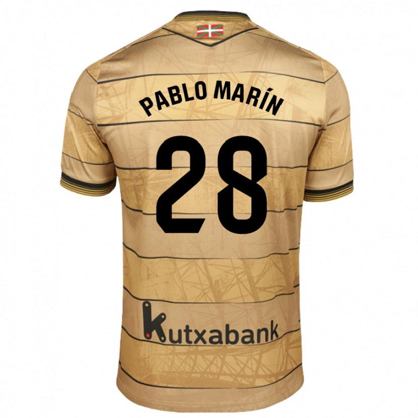 Danxen Barn Pablo Marín #28 Brun Bortatröja Matchtröjor 2024/25 Tröjor T-Tröja
