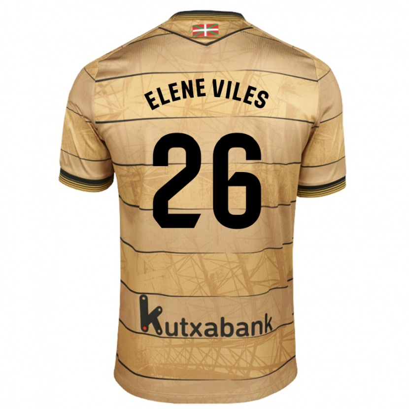 Danxen Barn Elene Viles Odriozola #26 Brun Bortatröja Matchtröjor 2024/25 Tröjor T-Tröja
