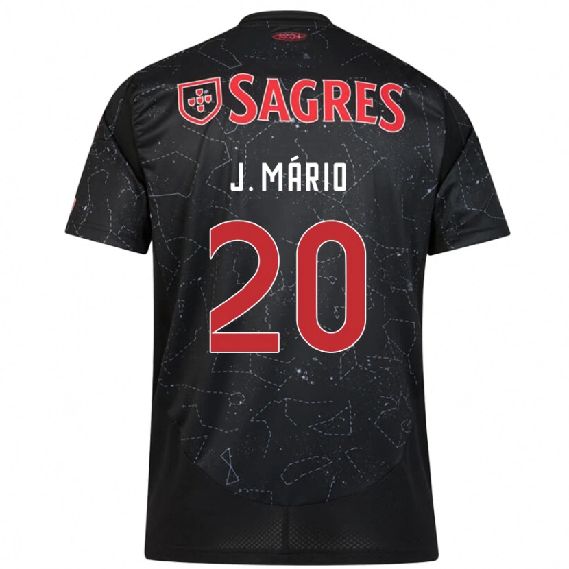 Danxen Barn João Mário #20 Svart Röd Bortatröja Matchtröjor 2024/25 Tröjor T-Tröja