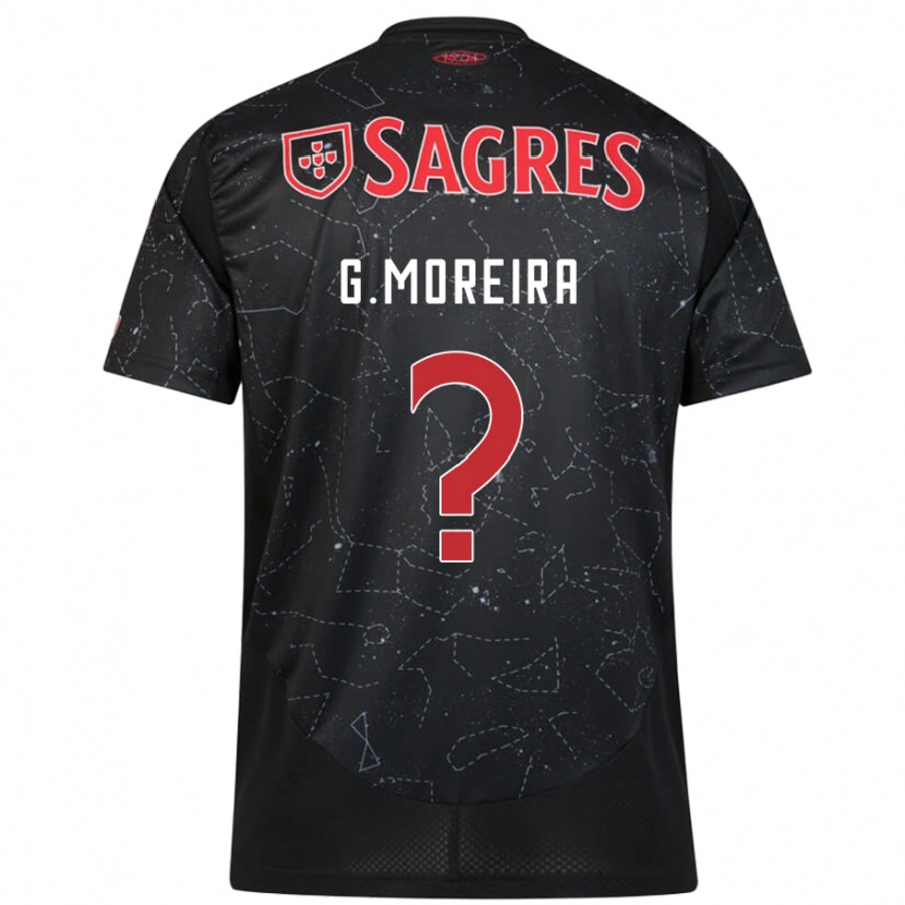Danxen Barn Gonçalo Moreira #0 Svart Röd Bortatröja Matchtröjor 2024/25 Tröjor T-Tröja