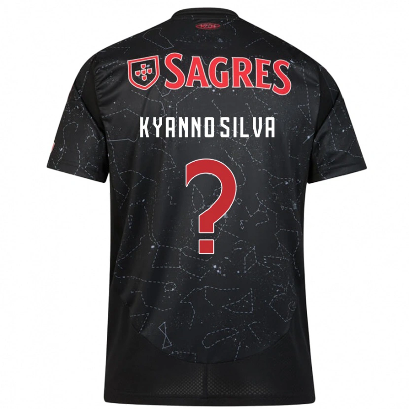 Danxen Barn Kyanno Silva #0 Svart Röd Bortatröja Matchtröjor 2024/25 Tröjor T-Tröja