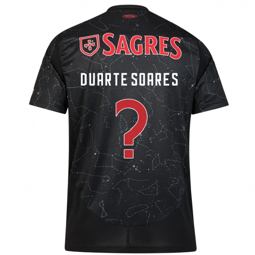 Danxen Barn Duarte Soares #0 Svart Röd Bortatröja Matchtröjor 2024/25 Tröjor T-Tröja