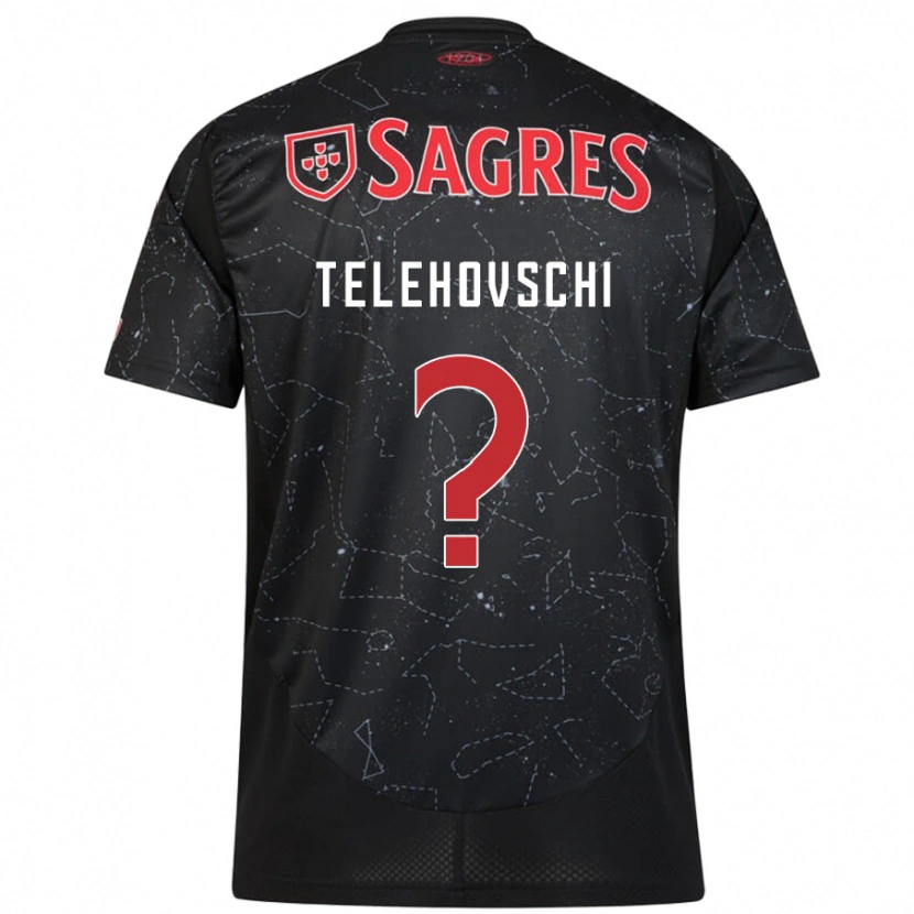 Danxen Barn Dinis Telehovschi #0 Svart Röd Bortatröja Matchtröjor 2024/25 Tröjor T-Tröja