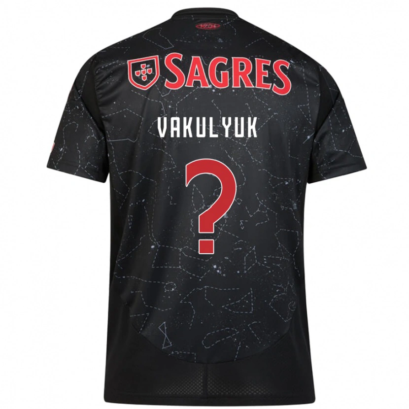 Danxen Barn André Vakulyuk #0 Svart Röd Bortatröja Matchtröjor 2024/25 Tröjor T-Tröja