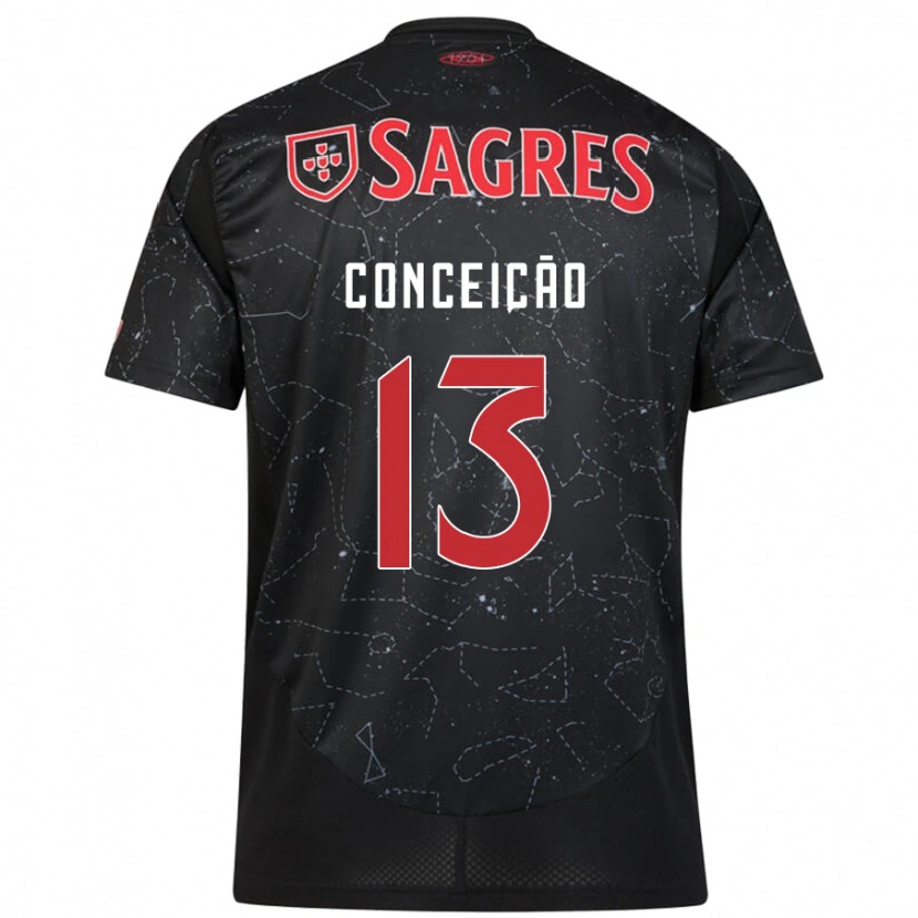 Danxen Barn João Conceição #13 Svart Röd Bortatröja Matchtröjor 2024/25 Tröjor T-Tröja