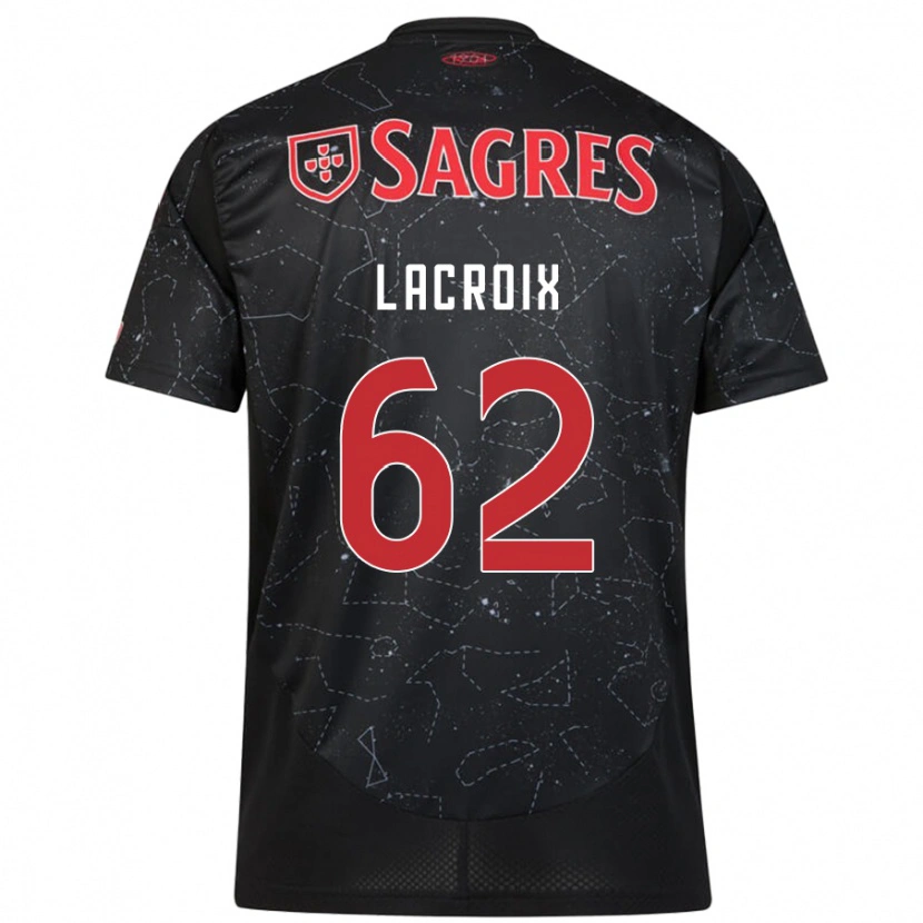 Danxen Barn Lenny Lacroix #62 Svart Röd Bortatröja Matchtröjor 2024/25 Tröjor T-Tröja