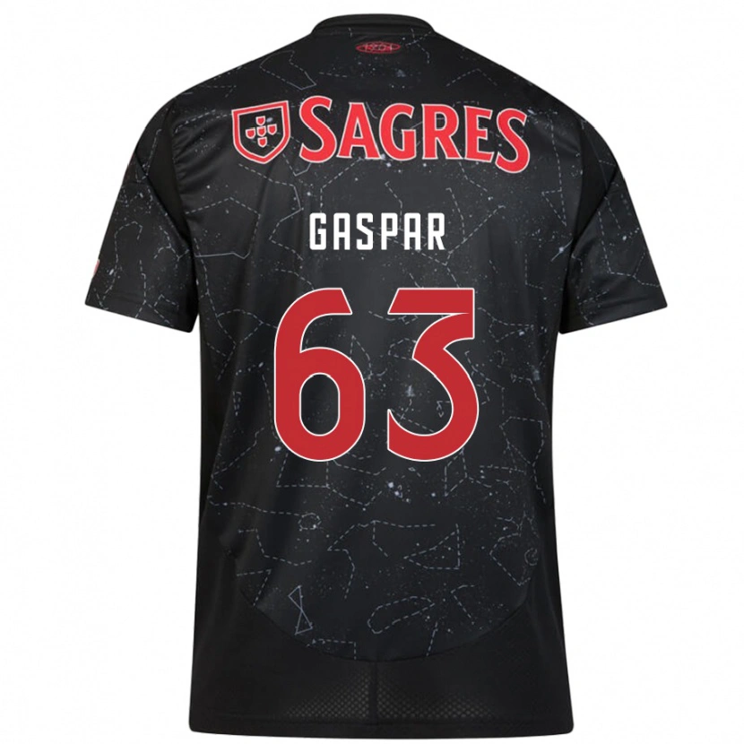 Danxen Barn Guilherme Gaspar #63 Svart Röd Bortatröja Matchtröjor 2024/25 Tröjor T-Tröja