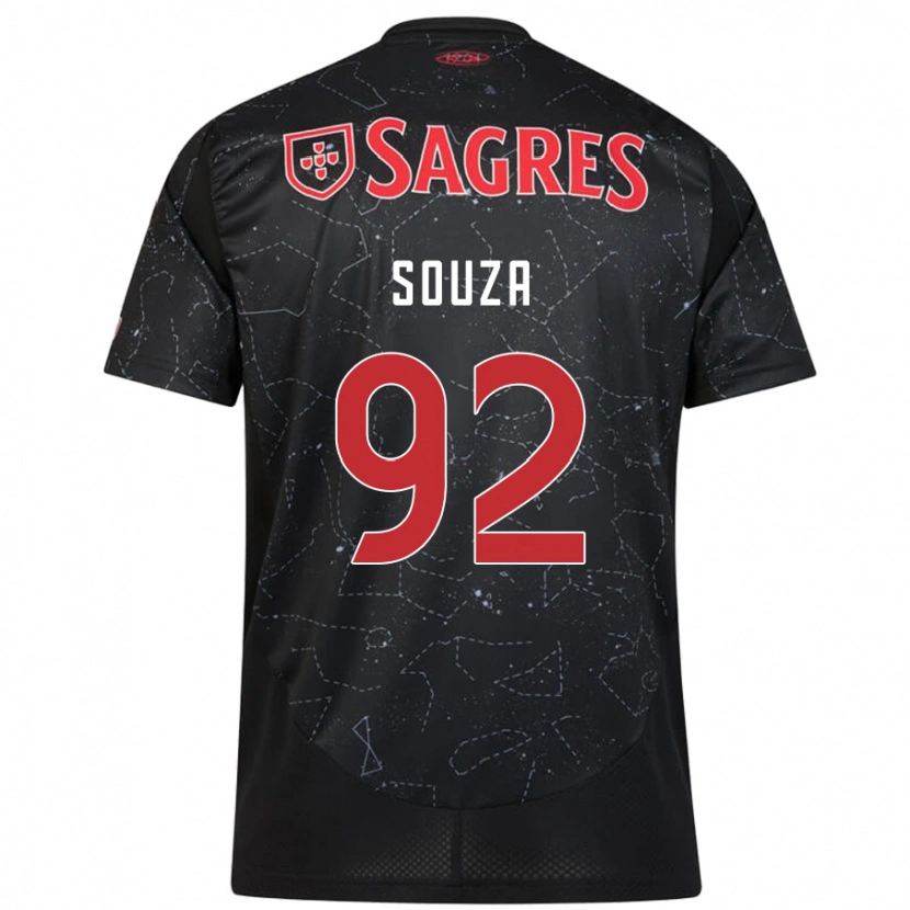 Danxen Barn Pedro Souza #92 Svart Röd Bortatröja Matchtröjor 2024/25 Tröjor T-Tröja