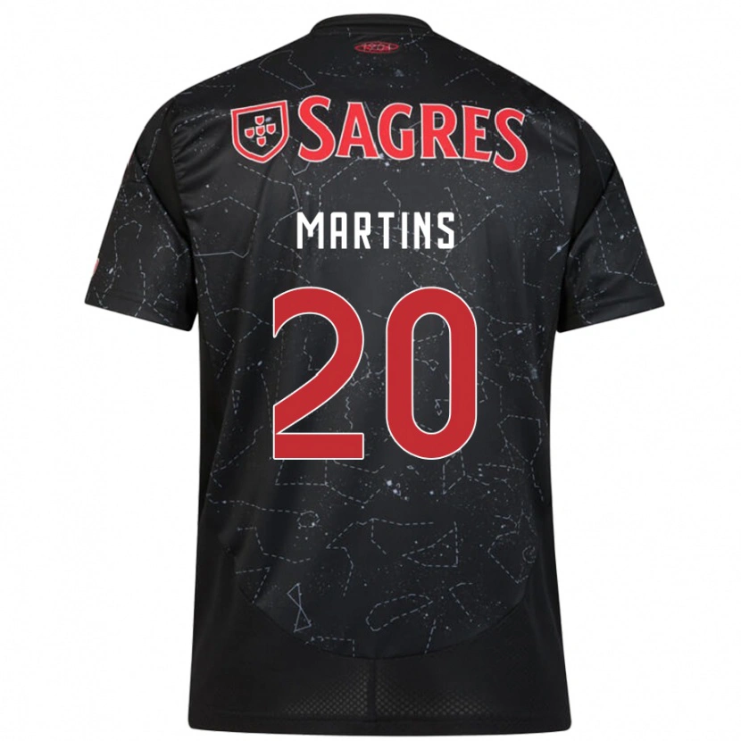 Danxen Barn Lara Martins #20 Svart Röd Bortatröja Matchtröjor 2024/25 Tröjor T-Tröja
