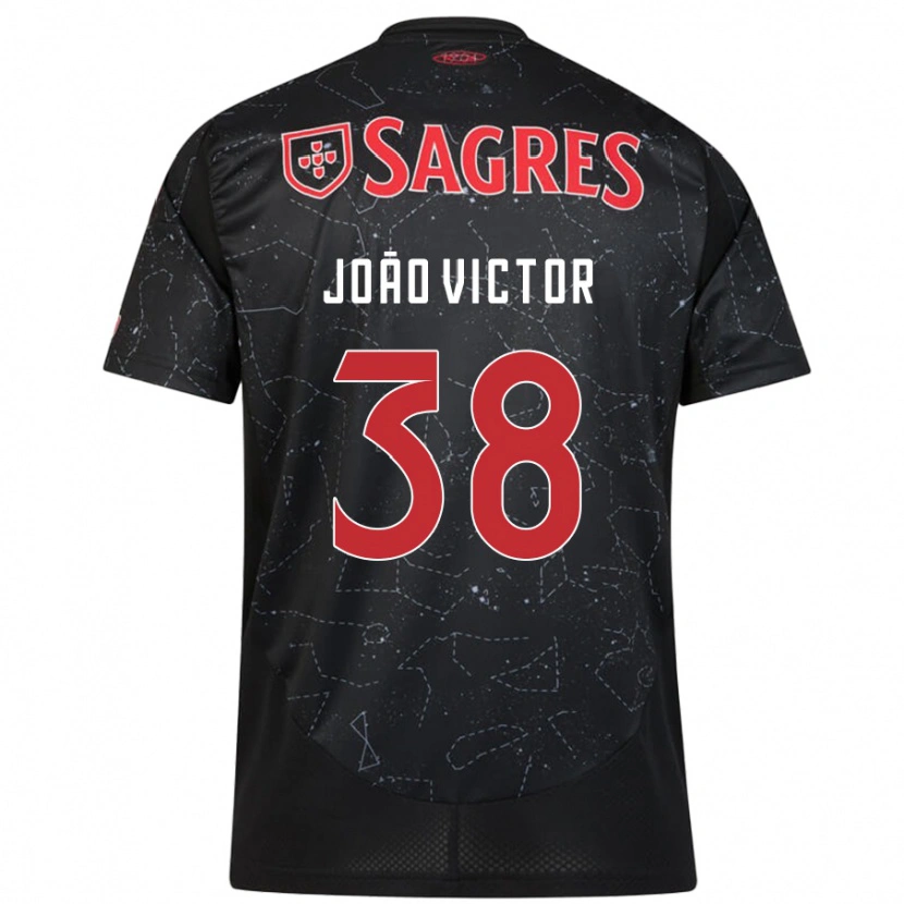 Danxen Barn João Victor #38 Svart Röd Bortatröja Matchtröjor 2024/25 Tröjor T-Tröja