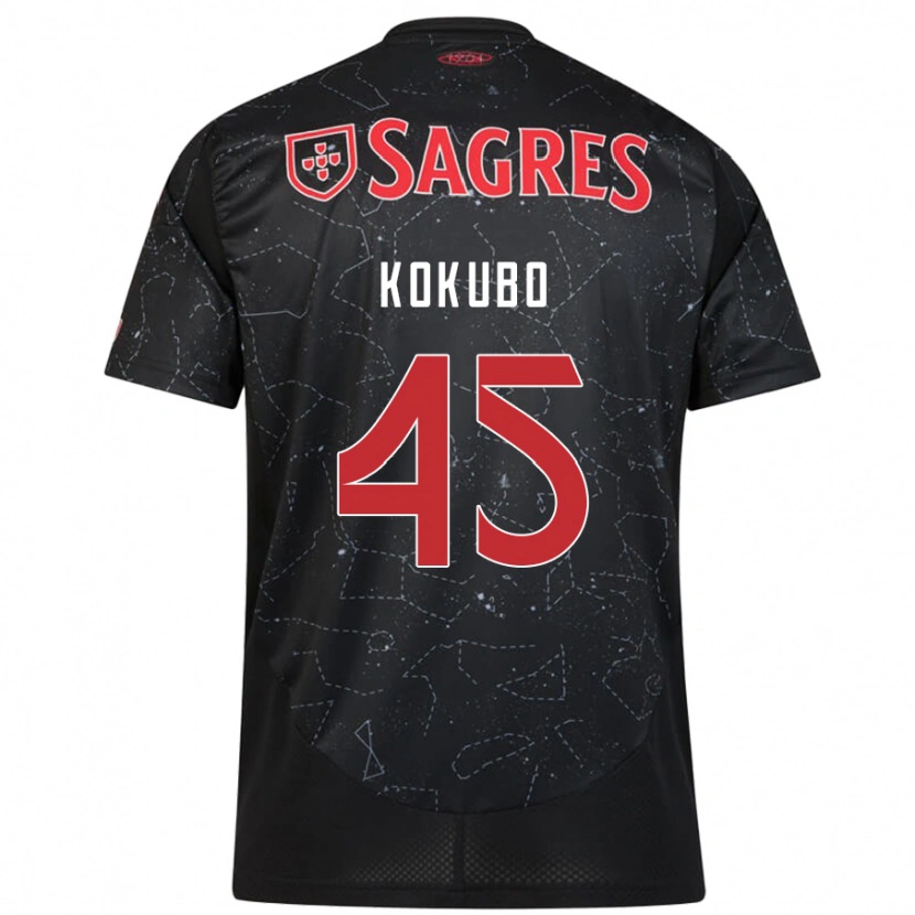 Danxen Barn Leo Kokubo #45 Svart Röd Bortatröja Matchtröjor 2024/25 Tröjor T-Tröja