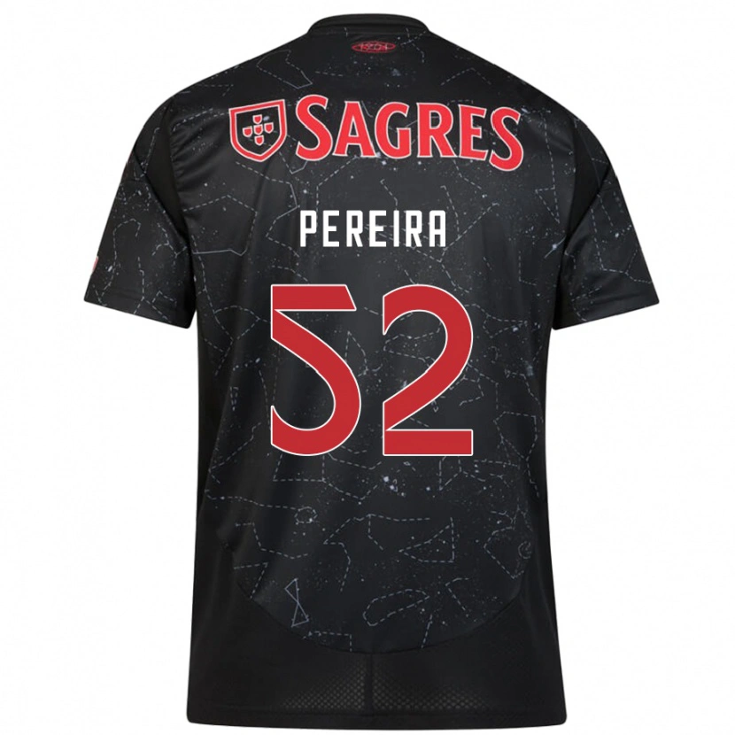 Danxen Barn Henrique Pereira #52 Svart Röd Bortatröja Matchtröjor 2024/25 Tröjor T-Tröja
