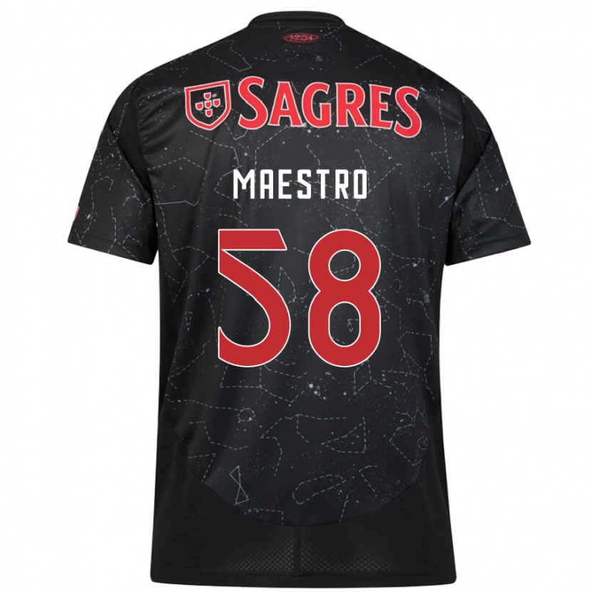 Danxen Barn Maestro #58 Svart Röd Bortatröja Matchtröjor 2024/25 Tröjor T-Tröja