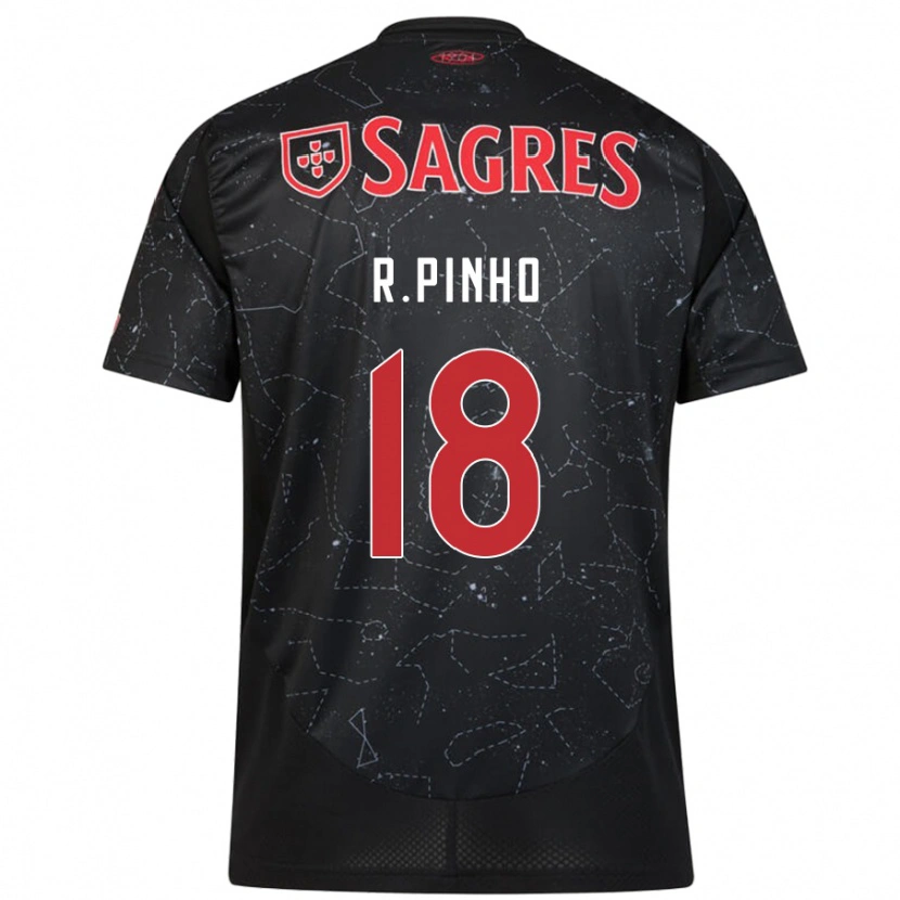 Danxen Barn Rodrigo Pinho #18 Svart Röd Bortatröja Matchtröjor 2024/25 Tröjor T-Tröja