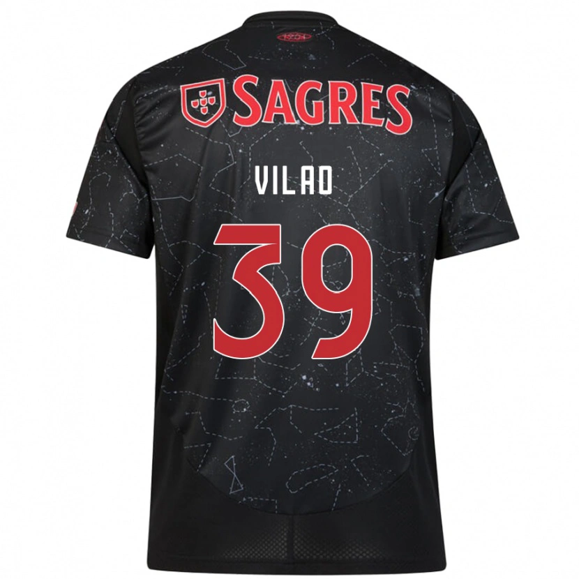 Danxen Barn Carolina Vilao #39 Svart Röd Bortatröja Matchtröjor 2024/25 Tröjor T-Tröja