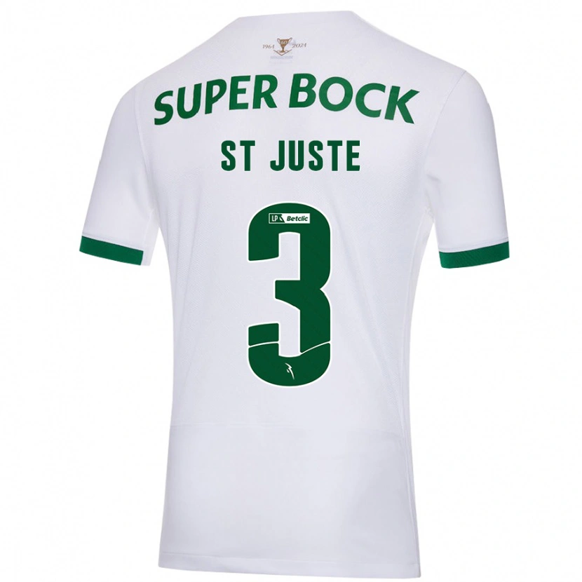 Danxen Barn Jerry St. Juste #3 Vit Grön Bortatröja Matchtröjor 2024/25 Tröjor T-Tröja