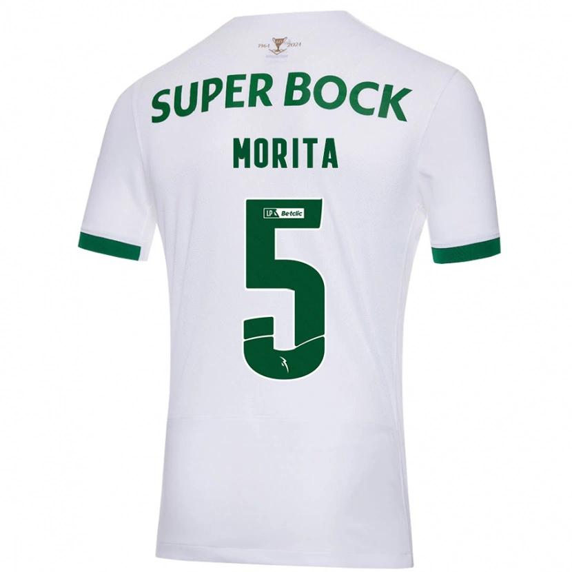 Danxen Barn Hidemasa Morita #5 Vit Grön Bortatröja Matchtröjor 2024/25 Tröjor T-Tröja