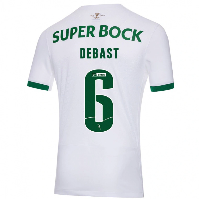 Danxen Barn Zeno Debast #6 Vit Grön Bortatröja Matchtröjor 2024/25 Tröjor T-Tröja