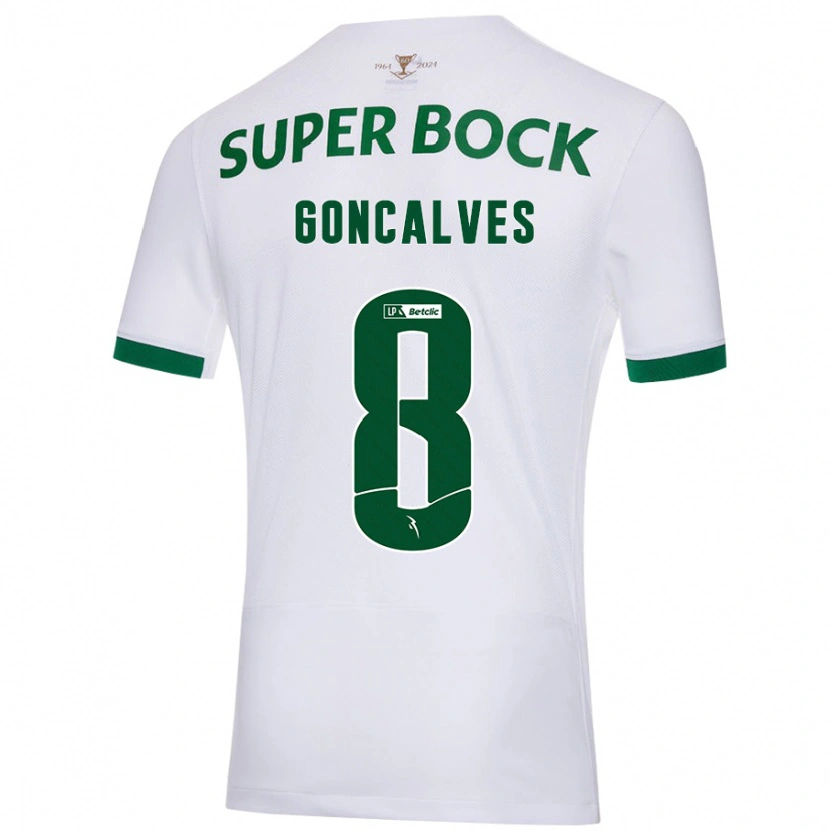 Danxen Barn Pedro Gonçalves #8 Vit Grön Bortatröja Matchtröjor 2024/25 Tröjor T-Tröja