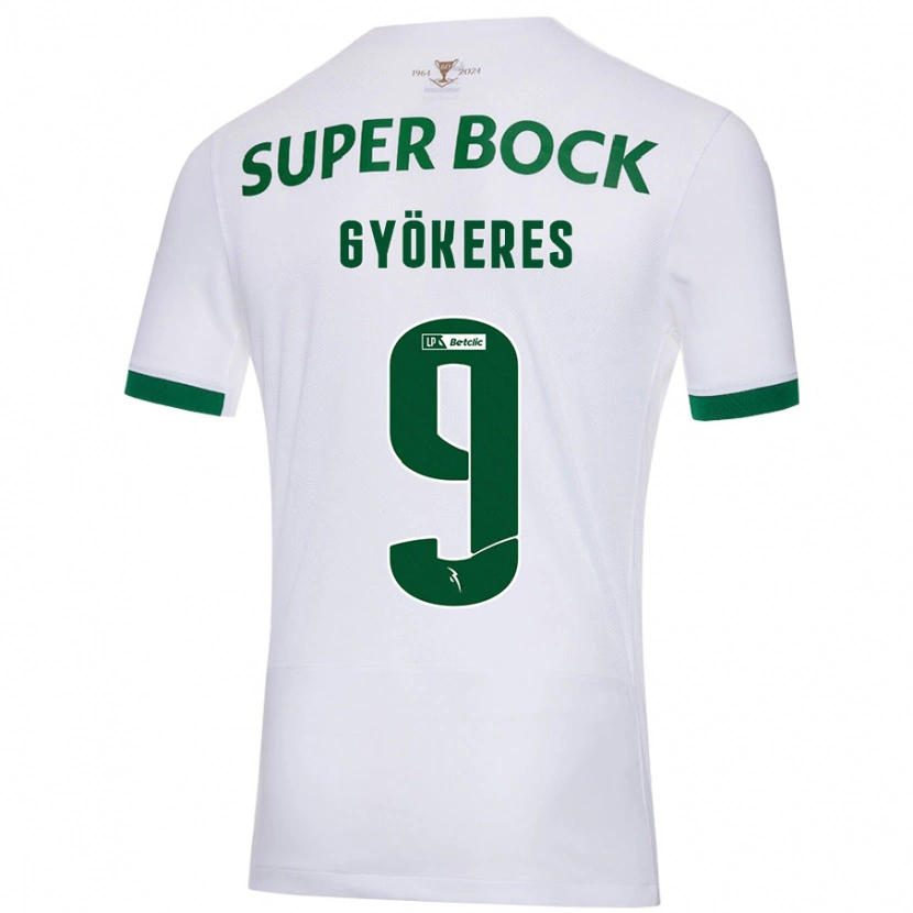 Danxen Barn Viktor Gyökeres #9 Vit Grön Bortatröja Matchtröjor 2024/25 Tröjor T-Tröja