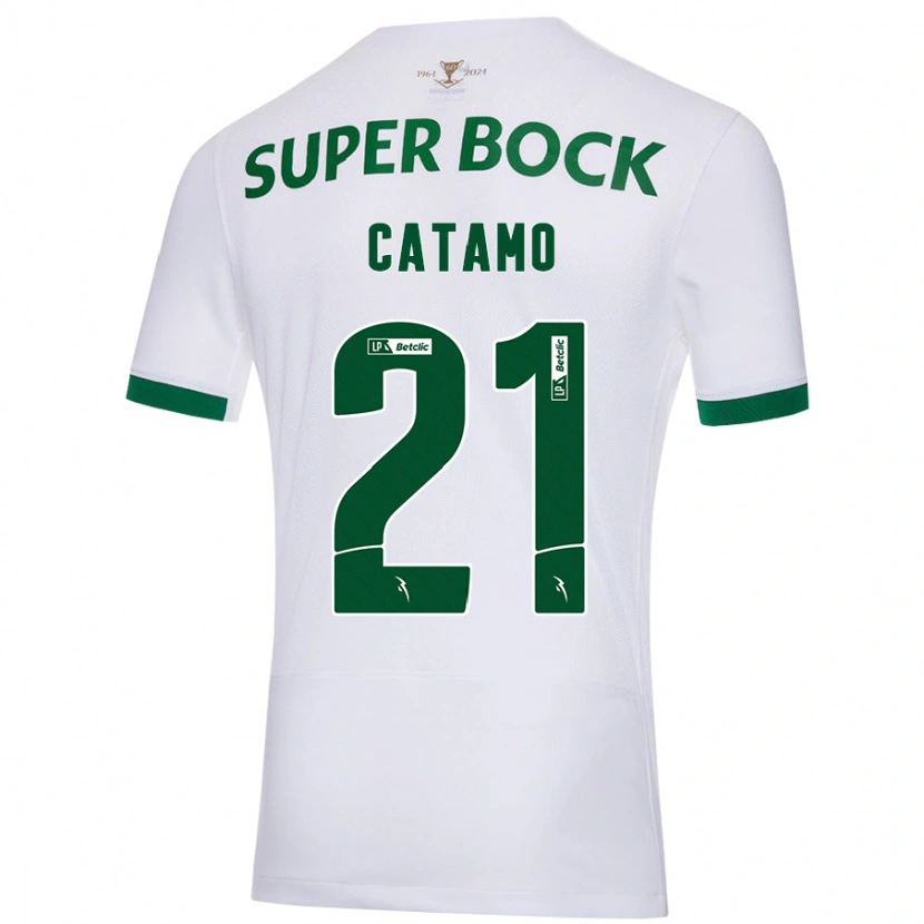 Danxen Barn Geny Catamo #21 Vit Grön Bortatröja Matchtröjor 2024/25 Tröjor T-Tröja