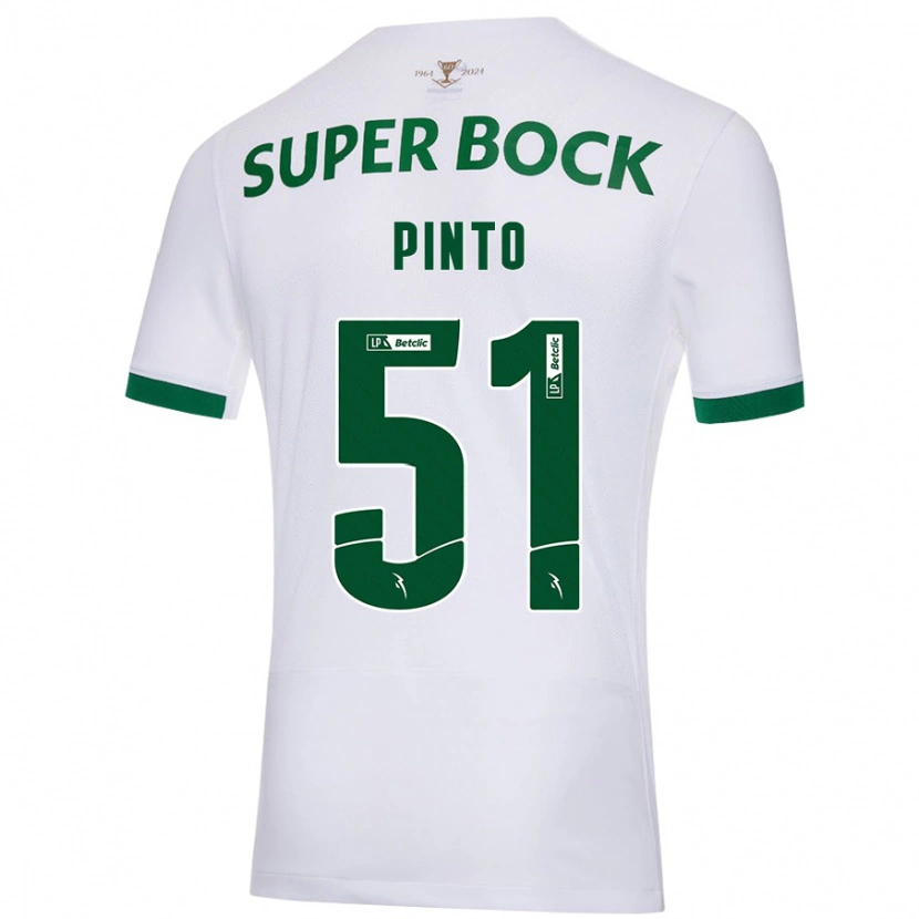 Danxen Barn Diogo Pinto #51 Vit Grön Bortatröja Matchtröjor 2024/25 Tröjor T-Tröja
