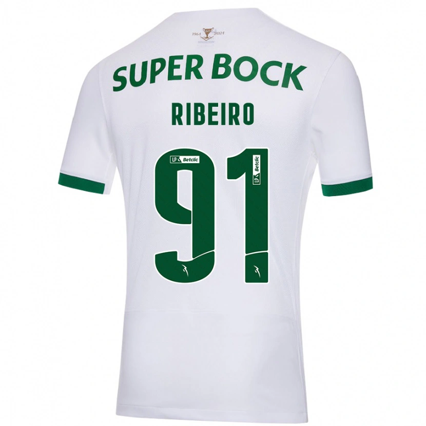 Danxen Barn Rodrigo Ribeiro #91 Vit Grön Bortatröja Matchtröjor 2024/25 Tröjor T-Tröja