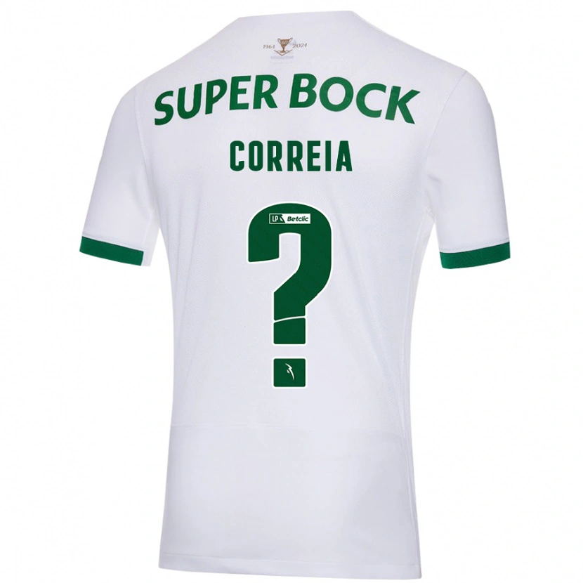 Danxen Barn Duarte Correia #0 Vit Grön Bortatröja Matchtröjor 2024/25 Tröjor T-Tröja