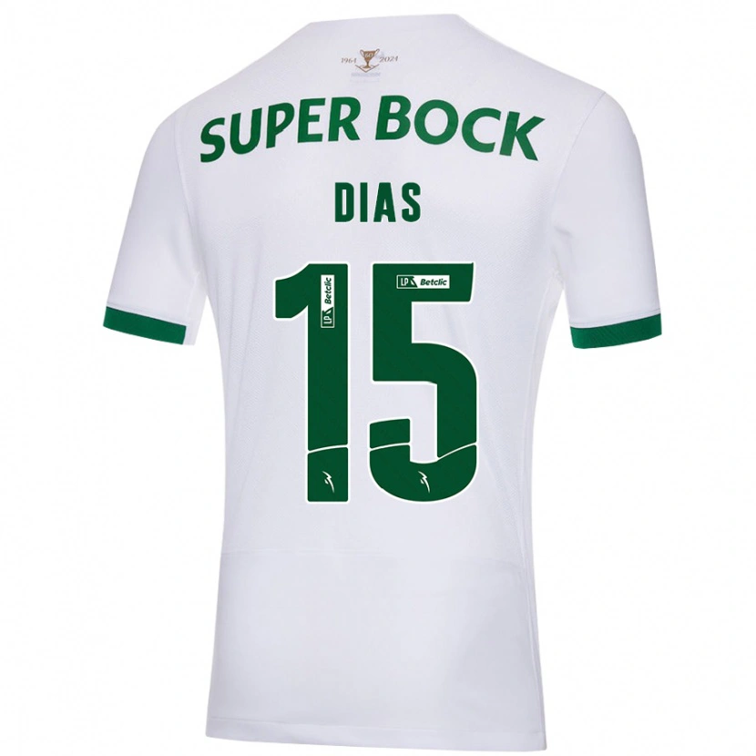 Danxen Barn Rodrigo Dias #15 Vit Grön Bortatröja Matchtröjor 2024/25 Tröjor T-Tröja