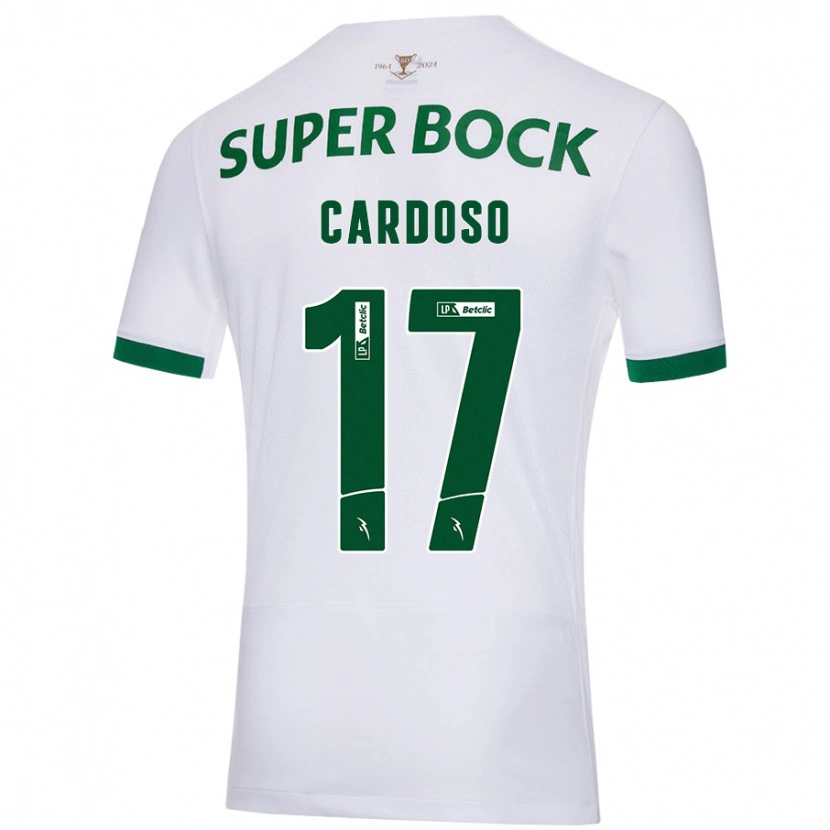 Danxen Barn Diogo Cardoso #17 Vit Grön Bortatröja Matchtröjor 2024/25 Tröjor T-Tröja