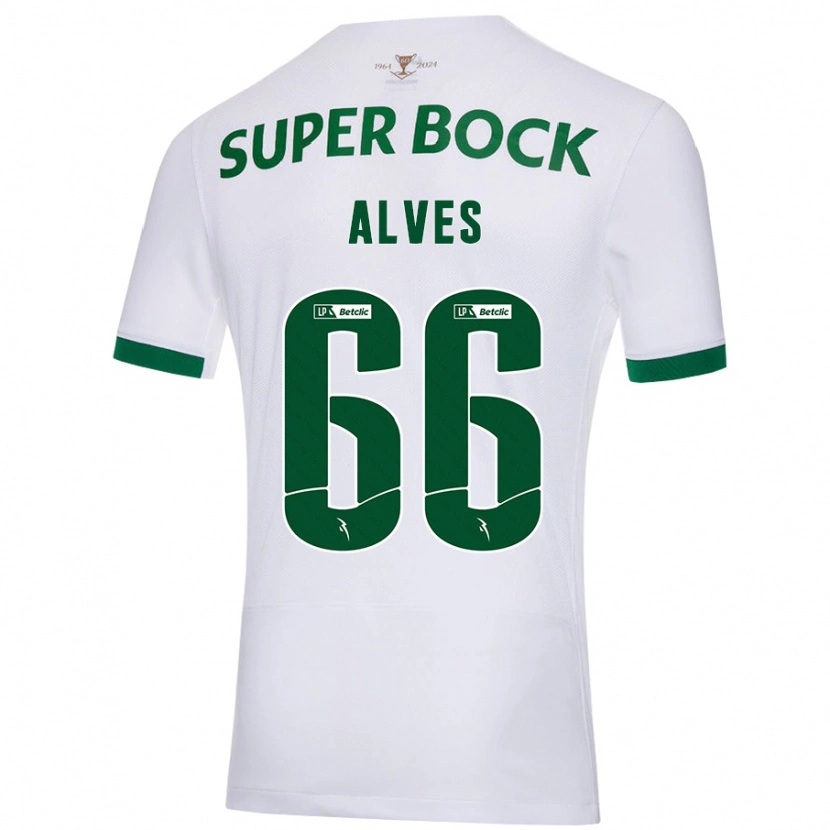 Danxen Barn Miguel Alves #66 Vit Grön Bortatröja Matchtröjor 2024/25 Tröjor T-Tröja