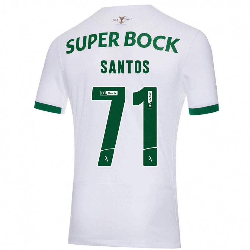 Danxen Barn Denilson Santos #71 Vit Grön Bortatröja Matchtröjor 2024/25 Tröjor T-Tröja