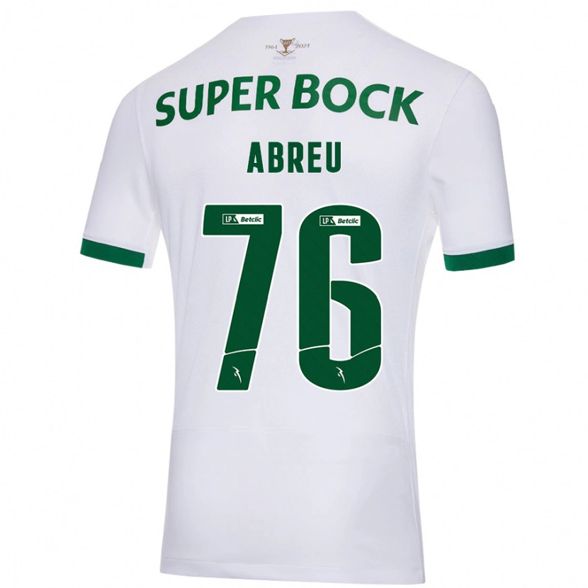 Danxen Barn Diogo Abreu #76 Vit Grön Bortatröja Matchtröjor 2024/25 Tröjor T-Tröja