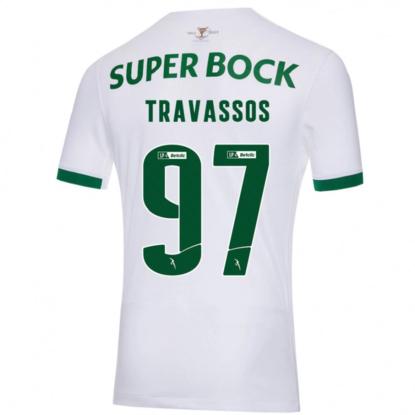 Danxen Barn Travassos #97 Vit Grön Bortatröja Matchtröjor 2024/25 Tröjor T-Tröja